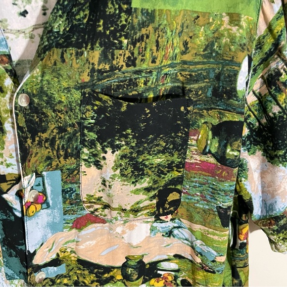 Urban Outfitters Art Motif Short Sleeve Button Down Shirt - Picture 5 of 7